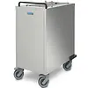 Plateau empilable en acier inoxydable pour vaisselle, non chauffant, 570 x 280 mm, roulettes (avec freins), 750 x 510 x 900 mm (hauteur)