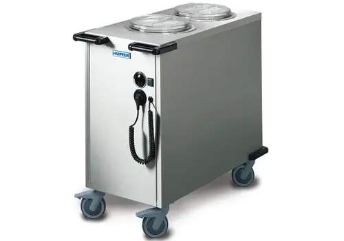  Hupfer Bordendispenser  RVS  ≤100°C  Geforceerd  138 Borden Ø190-260mm  2kW (230V)  Wielen (Geremd)  960x510x970(h)mm 