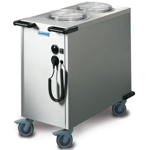  Hupfer Plate dispenser stainless steel ≤100°C Forced 138 plates Ø190-260mm 2kW (230V) Wheels (braked) 960x510x970(h)mm 