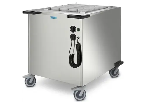  Hupfer Serviesdispenser  RVS  ≤80°C  Geforceerd  Korven Max. 650x530mm  2kW (230V)  Wielen (Geremd)  992x760x1082(h)mm 