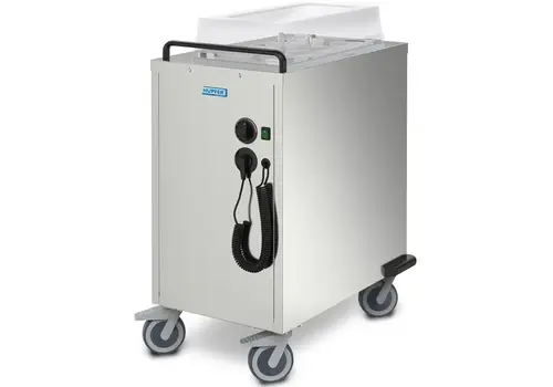  Hupfer Stainless Steel Dish Dispenser ≤100°C Forced Air 615 Pieces Ø80-280mm 1.5kW (230V) Wheels (Braked) 751x510x1023(h)mm 