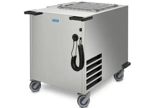  Hupfer Distributeur de vaisselle réfrigéré COOLSTAPLER Paniers à ventilation forcée Max. 508 x 508 mm Roues (avec freins) 1091 x 760 x 1044 (h) mm 