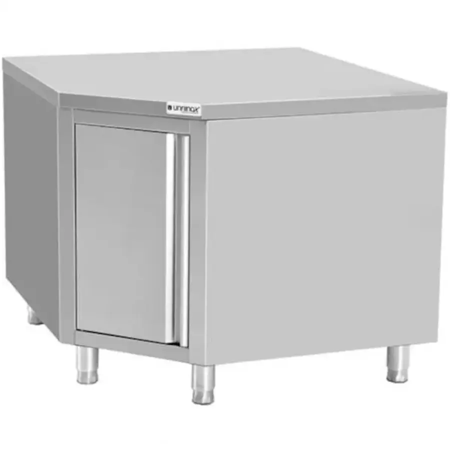 Armoire d'angle | Acier inoxydable | Porte | Pour table de 700 mm | 1000 x 1000 x 850/900 mm (h)