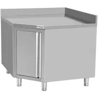 Eckschranktür aus Edelstahl + Rückwand für 700-mm-Tisch, 1000 x 1000 x 850 (H) mm