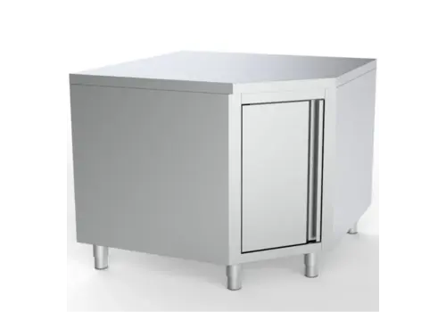  HorecaTraders Hoekwerkbank  ESSENTIAL  RVS  Draaideur  1000x700x850(h)mm 