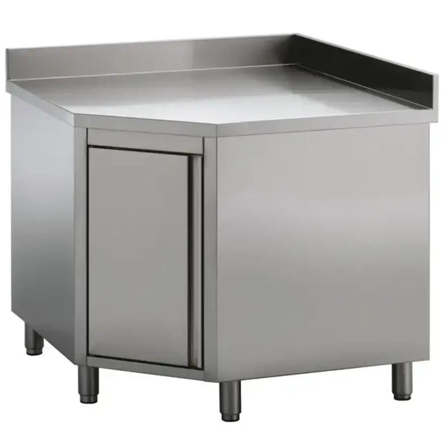 Eckwerkbank | Edelstahl | Drehtür | Spritzschutz | 1000 x 700 x 850 (H) mm