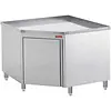 HorecaTraders Corner workbench | Stainless steel | Revolving door | 1000x1000x880/900(h)mm