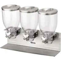 Dreifacher Müslispender (3 x 3,5 l), geeignet zur Wandmontage, 540 x 170 x 395 (H) mm