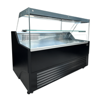 Refrigerated Display Cabinet 1.5m Black with Stainless Steel Worktop and LED – Hospitality Refrigerated Display Cabinet 130L 0/+7°C
