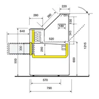 Kühltheke 1500x800x1220 mm mit Edelstahl-Arbeitsplatte und LED-Beleuchtung – Statische Kühlung +4/+6°C
