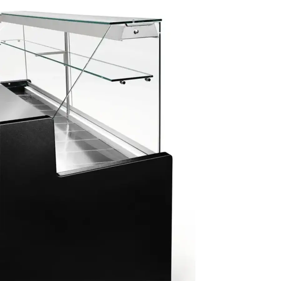 Vitrine réfrigérée 1500 x 800 x 1220 mm avec plan de travail en acier inoxydable et éclairage LED – Refroidissement statique +4/+6 °C