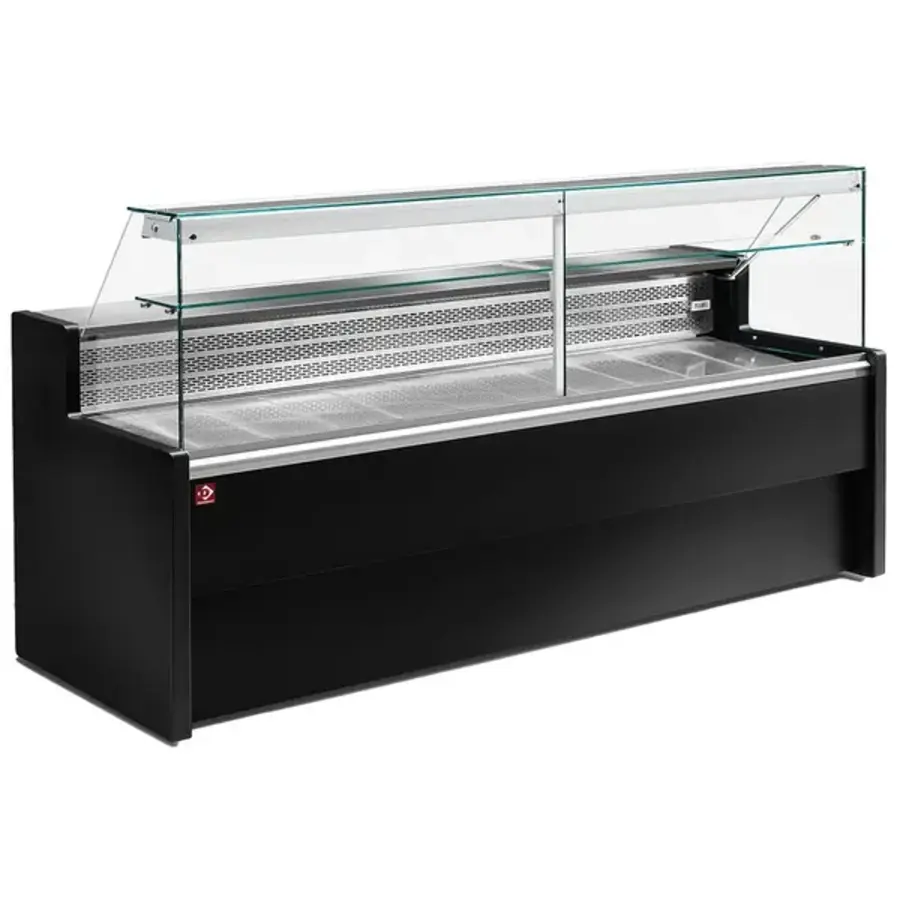 Vitrine réfrigérée 1500 x 800 x 1220 mm avec plan de travail en acier inoxydable et éclairage LED – Refroidissement statique +4/+6 °C