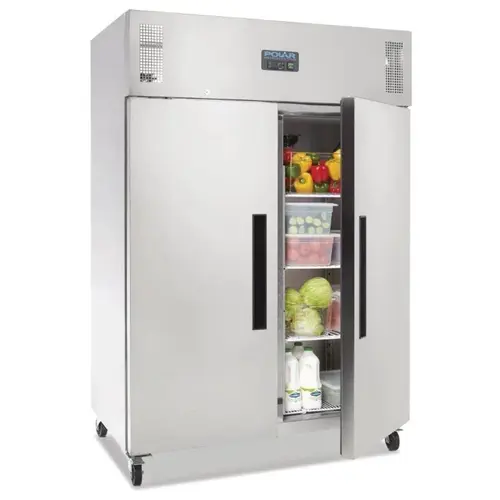  HorecaTraders Réfrigérateur commercial Polar série G 1200L – Double porte en acier inoxydable (G594) 
