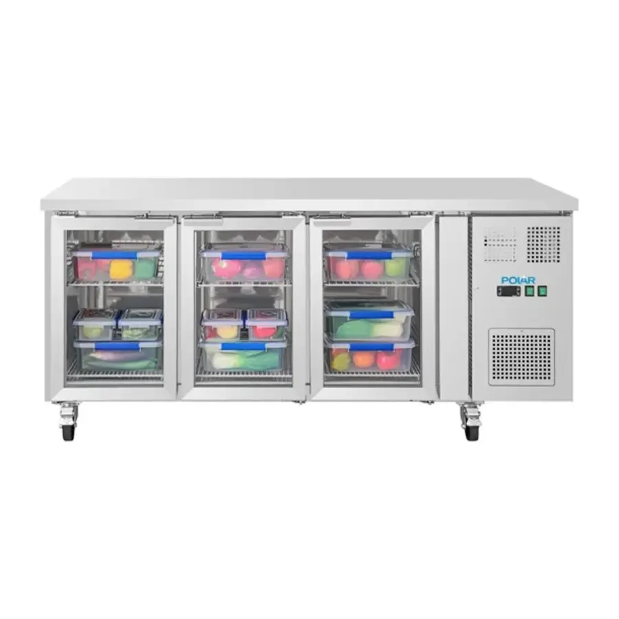 Réfrigérateur d'établi série U 465 L – Acier inoxydable, commande numérique