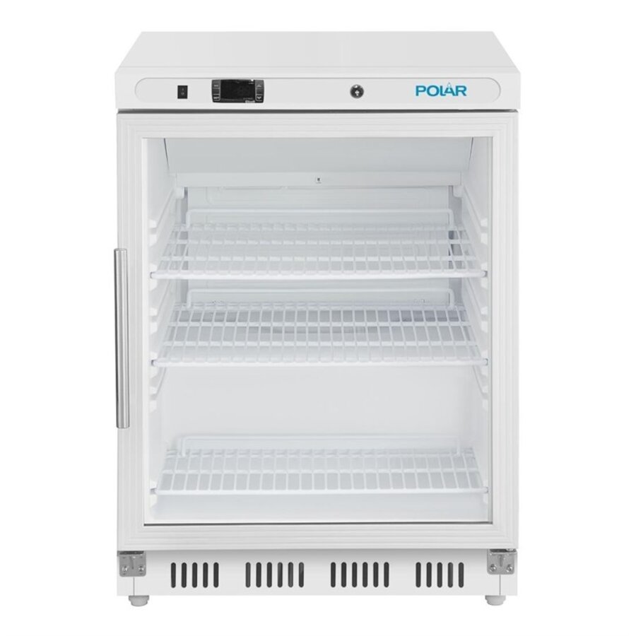 Réfrigérateur vitrine sous comptoir Polar série C, blanc - 150 L