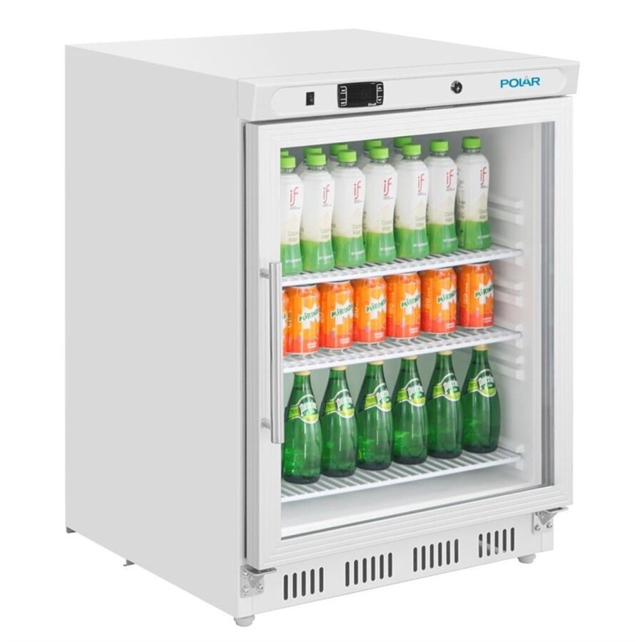 Réfrigérateur vitrine sous comptoir Polar série C, blanc - 150 L