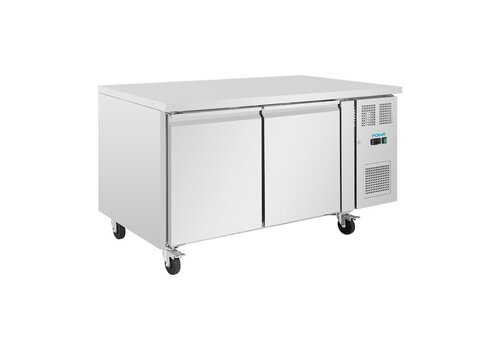  HorecaTraders U-Serie 2-türiger Thekenkühlschrank 427 l – Professionelle Edelstahl-Arbeitsplatte 