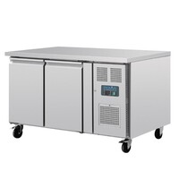 Réfrigérateur de comptoir à 2 portes série U 427 L – Comptoir de préparation professionnel en acier inoxydable