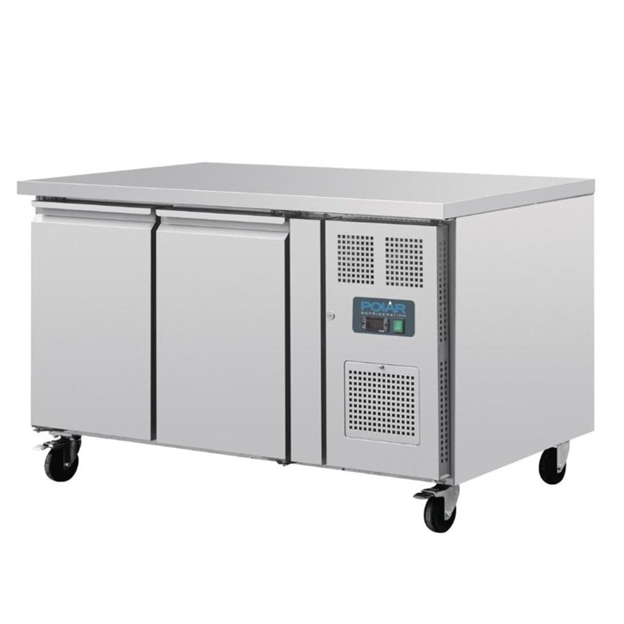 U-Series 2-Door Counter Refrigerator 427L – Professional Stainless Steel Preparation Counter
