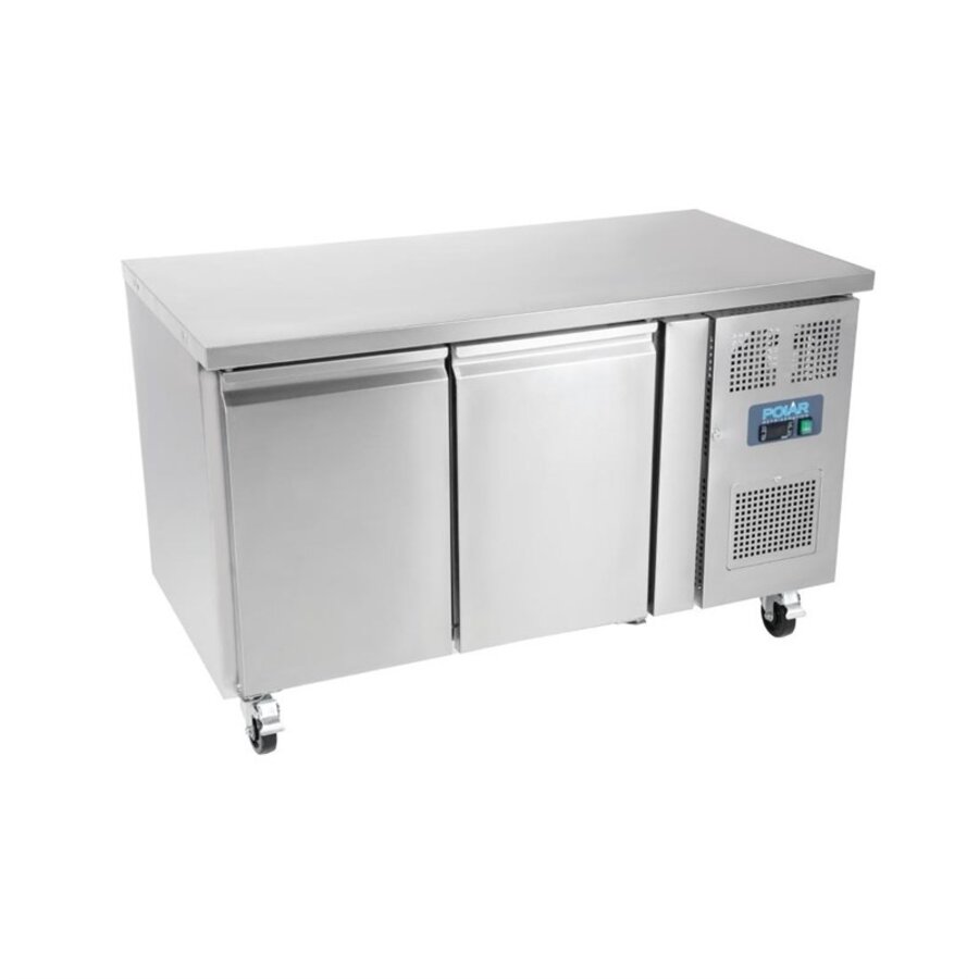U-Series Double-Door Counter Refrigerator 282L – Professional Stainless Steel Worktop Refrigerator