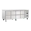 U-series refrigerated GN workbench with 8 drawers – 616L professional refrigerated workbench