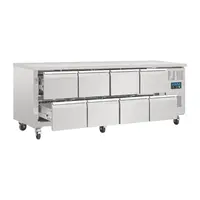 U-series refrigerated GN workbench with 8 drawers – 616L professional refrigerated workbench
