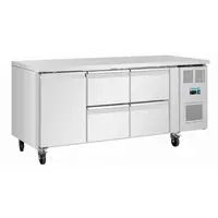 Polar U-Series koelwerkbank met 4 laden en 1 deur – Professionele RVS koelkast