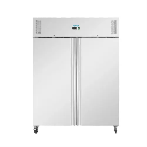  HorecaTraders Double-door upright refrigerator | 1300L | Stainless Steel | GN 2/1 refrigerator | A 
