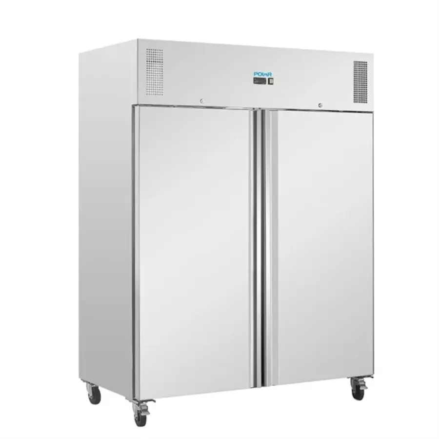 Polar U-Series dubbeldeurs koelkast 1300L – Professionele RVS GN 2/1 koelkast