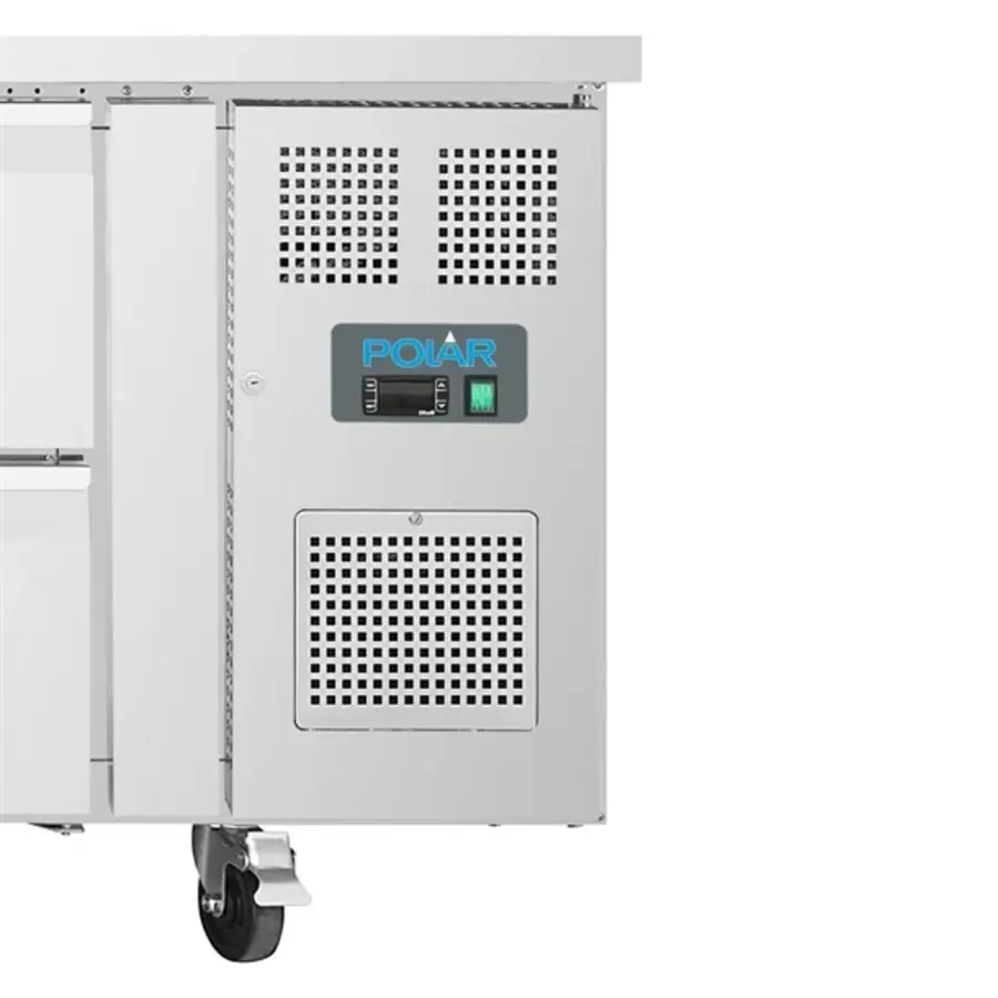 Polar U-Serie GN-Kühlarbeitsplatte mit 6 Schubladen – Professionelle gekühlte Edelstahl-Werkbank