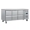 HorecaTraders Polar U-series refrigerated GN workbench with 6 drawers – Professional stainless steel refrigerated workbench