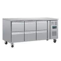 Polar U-series refrigerated GN workbench with 6 drawers – Professional stainless steel refrigerated workbench
