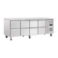 Polar U-series refrigerated GN workbench with 6 drawers – Professional stainless steel refrigerated workbench