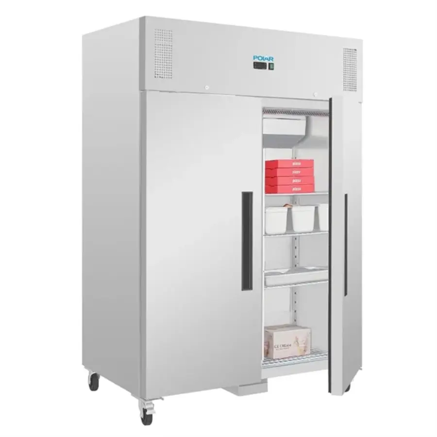 Congélateur vertical double Polar série U 1300 L – Congélateur professionnel en acier inoxydable avec double porte