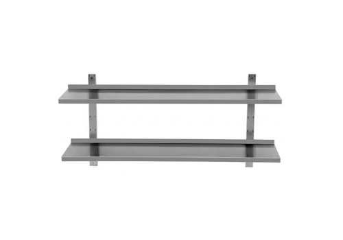  HorecaTraders Stainless Steel Wall Shelf | Including Brackets | D 300 x W 1800 x H 700 mm 