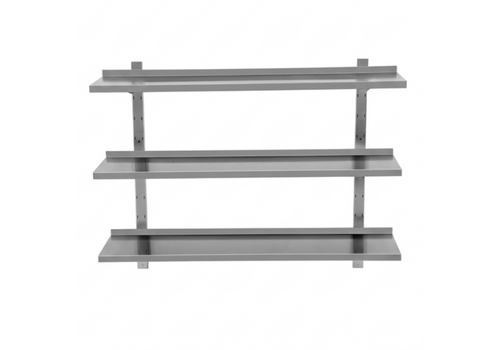  HorecaTraders RVS Wandschap | Inclusief Consoles | D 300 x B 800 x H 1000 mm 