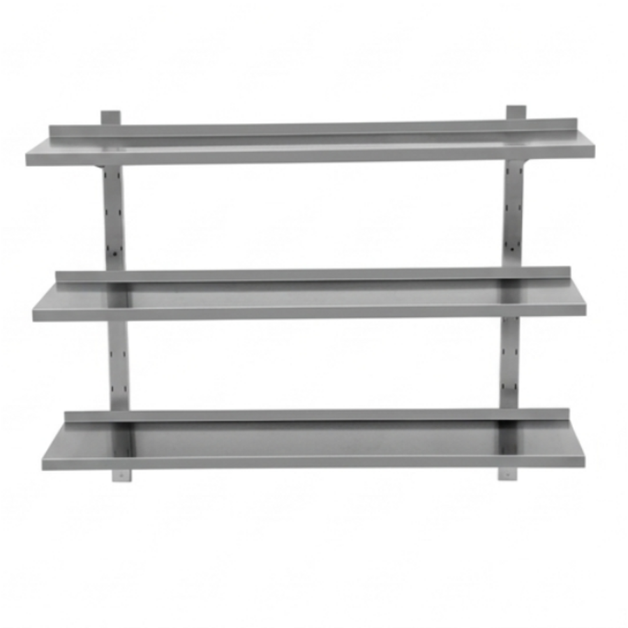 Stainless Steel Wall Shelf | Including Brackets | D 300 x W 1600 x H 1000 mm