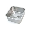 HorecaTraders Einschweißspüle aus Edelstahl | Trübe Scotch-Brite-Oberfläche | 500 x 500 x 350 mm