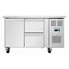 HorecaTraders U-Series Refrigerated Workbench with 1 Door and 2 Drawers | Workbench | 86(h) x 136(w) x 70(d)cm