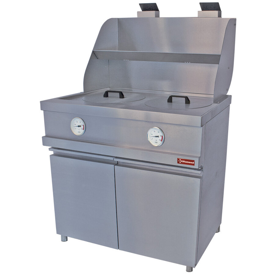 Stainless steel gas fryer | 2x 4 Liters | 960 x 870 x 930/1507(h) mm