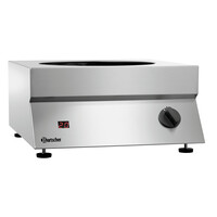 Gewerblicher Induktionswok | Kochfläche aus Glaskeramik | Gehäuse aus Edelstahl | Ø 293 mm | 455 x 400 x 180 mm