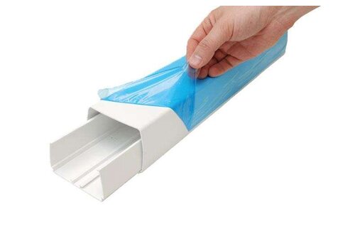  HorecaTraders Goulotte de câbles OptimalDuct 80 x 60 mm - 2 mètres - Blanc (RAL 9010) - Lot de 8 