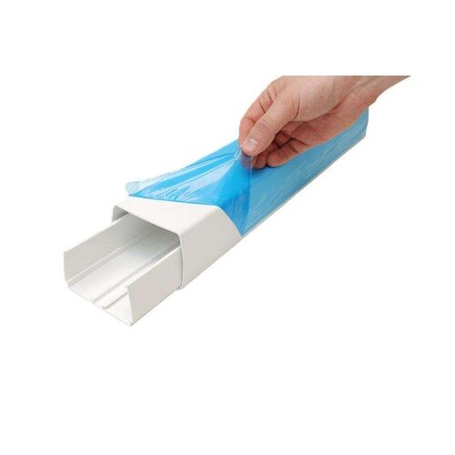  HorecaTraders OptimalDuct Cable Duct 80x60mm - 2 Meters - White (RAL 9010) - 8 Pieces 