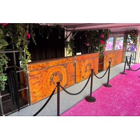 Absperrpfosten für Seile | ovaler Kopf, schwarz, Höhe 100 cm, Sockel Ø 32 cm, Pfosten Ø 5,1 cm