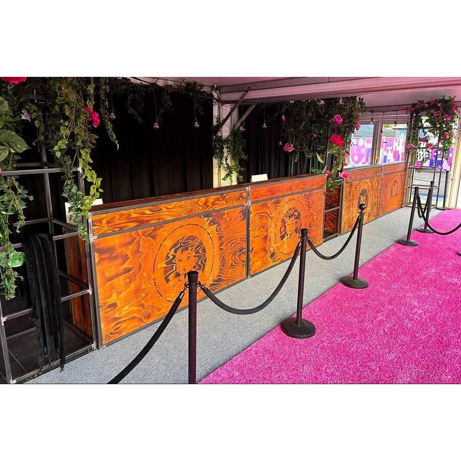 Absperrpfosten für Seile | ovaler Kopf, schwarz, Höhe 100 cm, Sockel Ø 32 cm, Pfosten Ø 5,1 cm