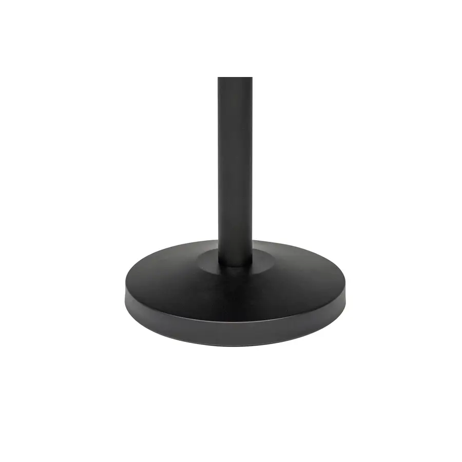 Absperrpfosten für Seile | ovaler Kopf, schwarz, Höhe 100 cm, Sockel Ø 32 cm, Pfosten Ø 5,1 cm