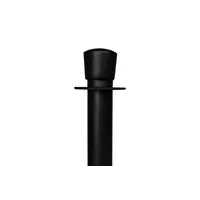 Absperrpfosten für Seile | ovaler Kopf, schwarz, Höhe 100 cm, Sockel Ø 32 cm, Pfosten Ø 5,1 cm