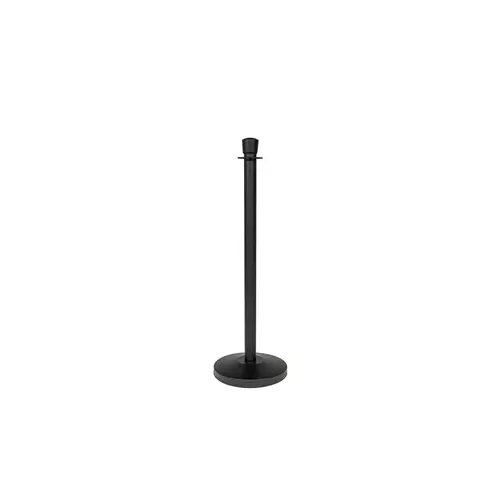  Horeca Traders Poteau de barrière pour corde | Tête ovale noire, hauteur 100 cm, base Ø32 cm, poteau Ø5,1 cm 