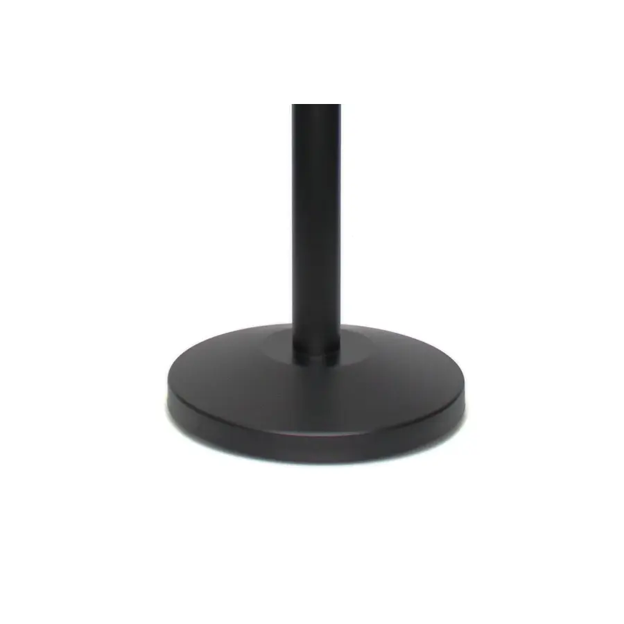 Poteau barrière pour corde | Boule ronde noire – Hauteur 100 cm, diamètre de la base 32 cm, diamètre de la tige 5,1 cm