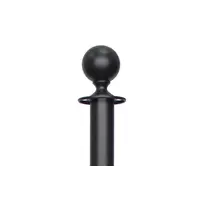 Poteau barrière pour corde | Boule ronde noire – Hauteur 100 cm, diamètre de la base 32 cm, diamètre de la tige 5,1 cm